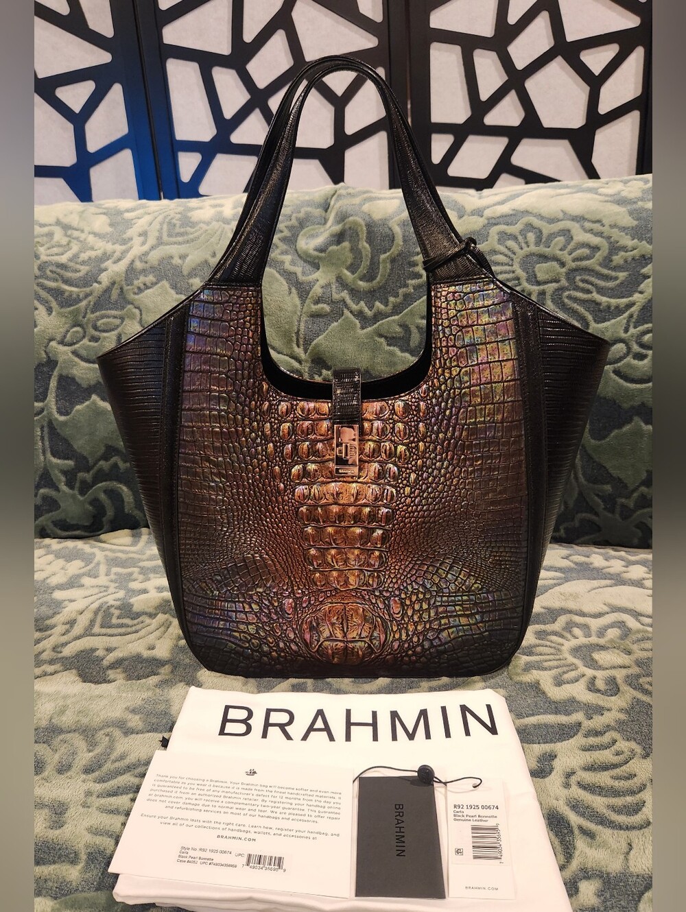 Brahmin Carla, Black Pearl Bonnette (Rare)- NWOT
